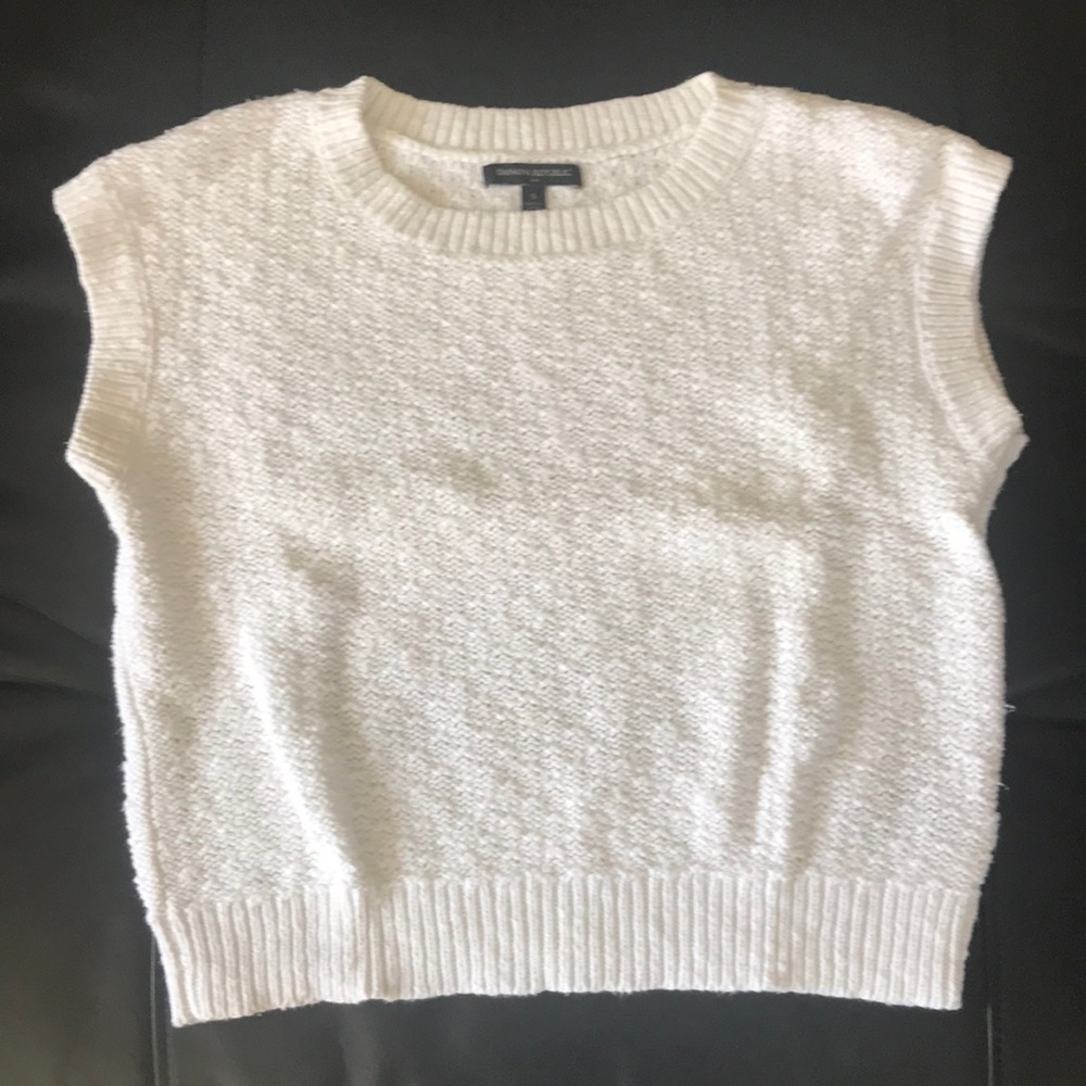 Banana Republic Factory White Thick Cotton Sweater Sz S